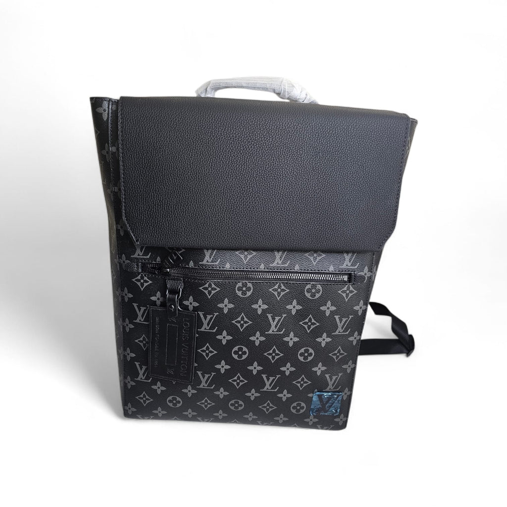 Luxury Men’s Monogram Leather Backpack – Premium Travel & Everyday Bag