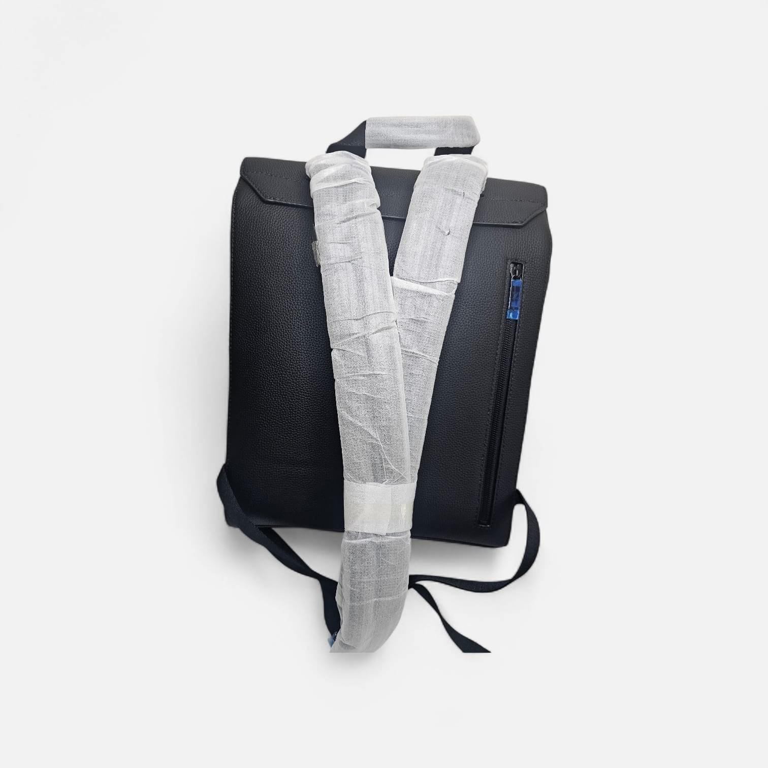 Premium Pure Leather Backpack for Men – Stylish Black Travel & Work Bag with Front Zipper Pocket