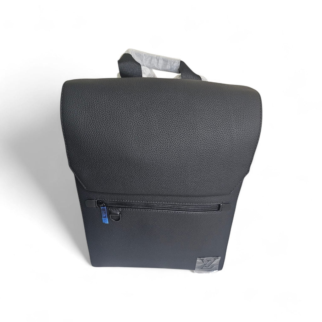 Premium Pure Leather Backpack for Men – Stylish Black Travel & Work Bag with Front Zipper Pocket